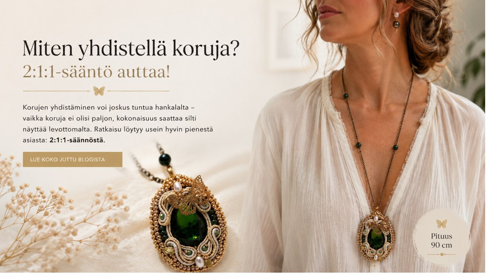 Miten yhdistellä koruja? 2:1:1-sääntö auttaa luomaan harmonisia asukokonaisuuksia