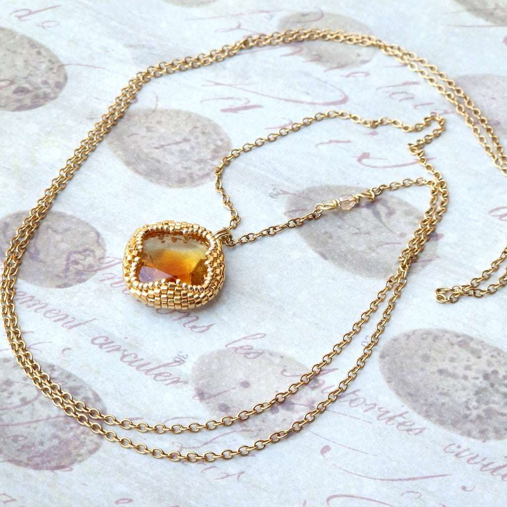 Amber Light Pendant Necklace